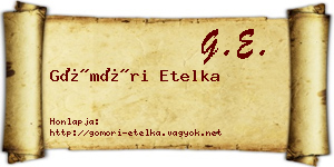 Gömöri Etelka névjegykártya