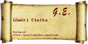 Gömöri Etelka névjegykártya